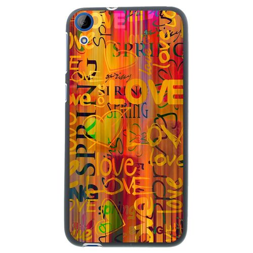 Coque Souple En Gel Noir Pour Htc Desire 820 Avec Impression Motifs Love Spring