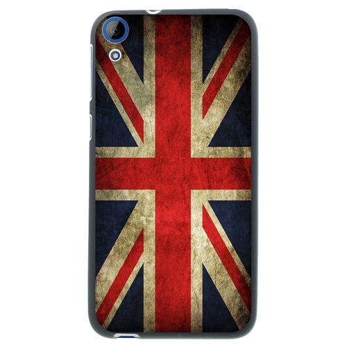 Coque Souple En Gel Noir Pour Htc Desire 820 Avec Impression Motifs Drapeau Uk V