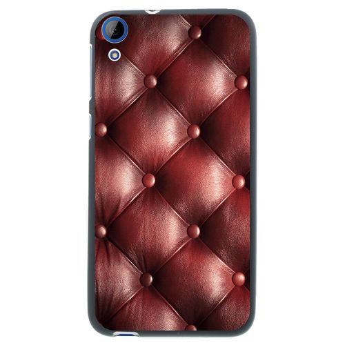 Coque Souple En Gel Noir Pour Htc Desire 820 Avec Impression Motifs Effet Capito