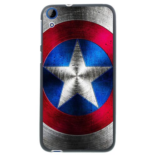 Coque Souple En Gel Noir Pour Htc Desire 820 Avec Impression Motifs Bouclier Ét