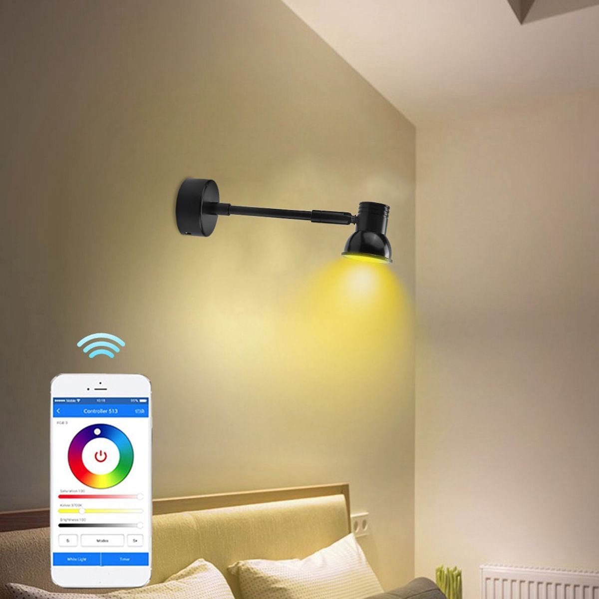 Lampe De Table Intelligente Wi-Fi Ac85-265v 6w Rvb + Cw Pour... - 5