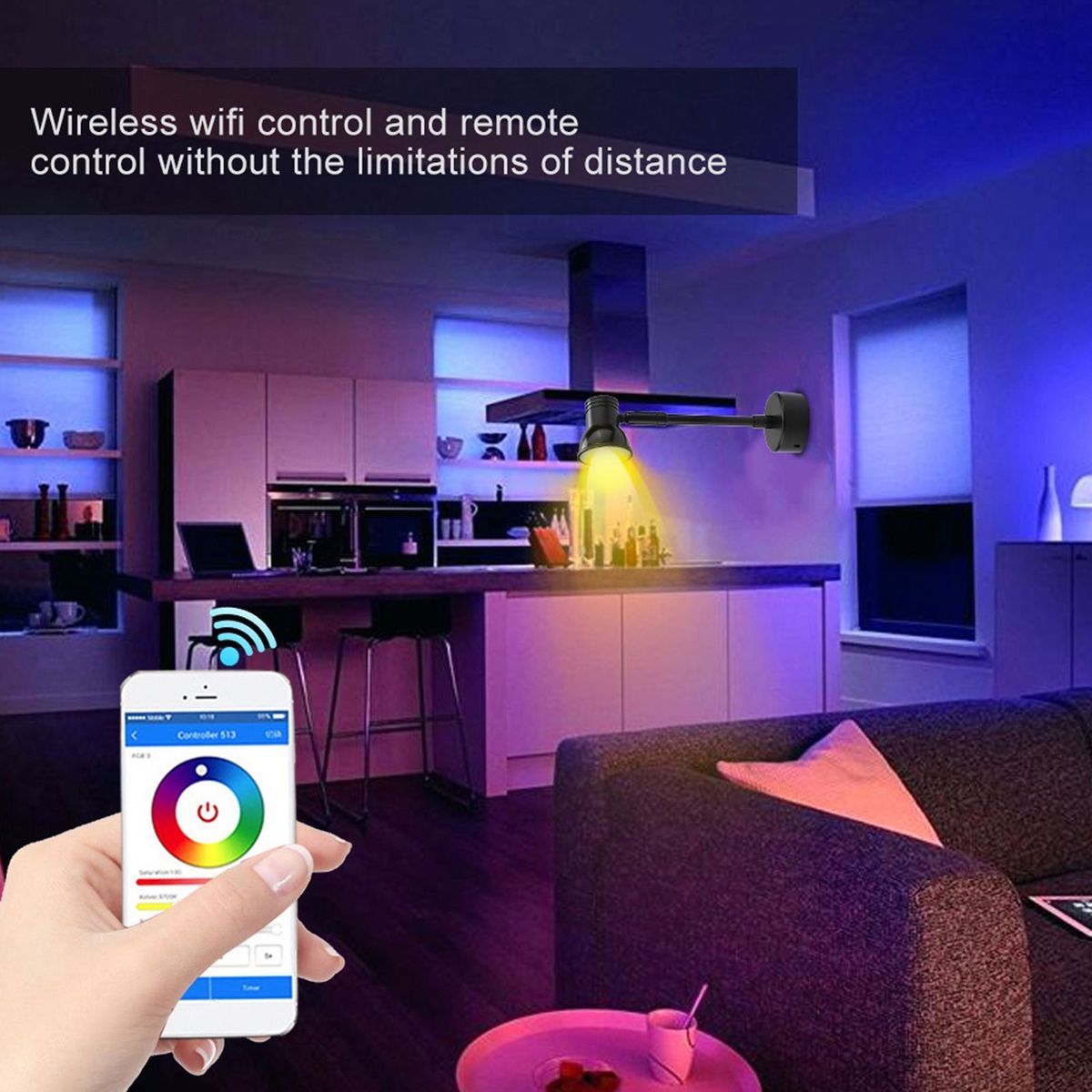 Lampe De Table Intelligente Wi-Fi Ac85-265v 6w Rvb + Cw Pour... - 6