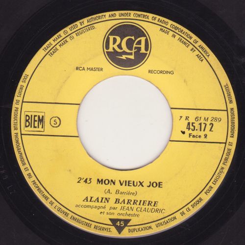 45 Trs Juke Box Mon Vieux Joe / S'il Fallait Que Sur Terre