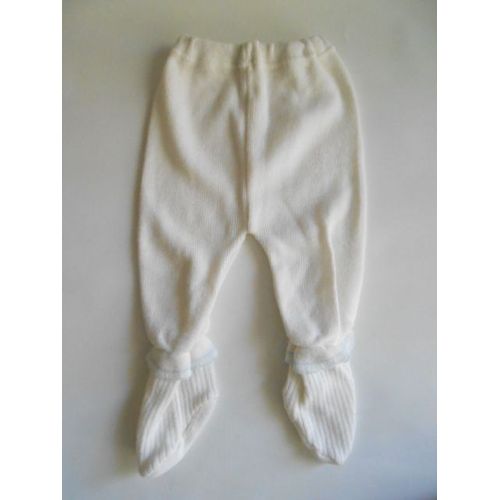 Pantalon Caleçon Absorba Avec Pieds - 12 Mois - Blanc Avec Motif Bleu Ciel