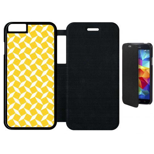 Etui A Flip Flap - Carreau Jaune - Compatible Avec Apple Iphone 6 - Plastique - Bord Noir