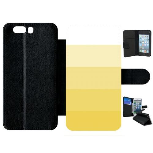 Etui A Rabat - Degrad Jaune - Compatible Avec Huawei P10 Plus - Plastique - Bord Noir