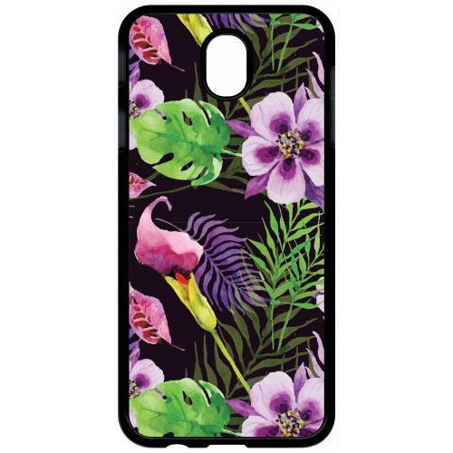 Coque Pour Tablette - Fleurs Floral - Compatible Avec Samsung Galaxy J7 (2017) - Plastique - Bord Noir