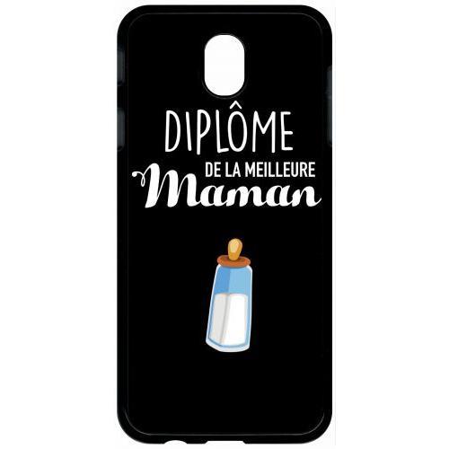 Coque Pour Tablette - Diplome De La Meilleure Maman - Compatible Avec Samsung Galaxy J7 (2017) - Plastique - Bord Noir