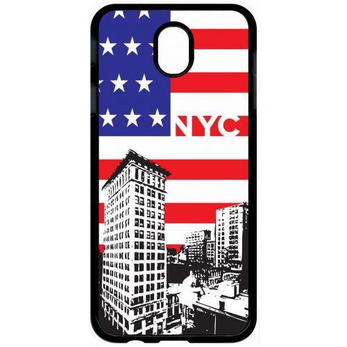 Coque Pour Tablette - New York City - Compatible Avec Samsung Galaxy J7 (2017) - Plastique - Bord Noir