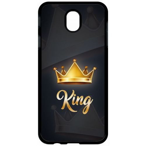 Coque Pour Tablette - King Fond Noir - Compatible Avec Samsung Galaxy J7 (2017) - Plastique - Bord Noir