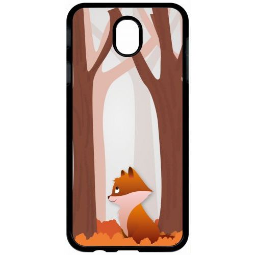 Coque Pour Tablette - Renard Fond - Compatible Avec Samsung Galaxy J7 (2017) - Plastique - Bord Noir