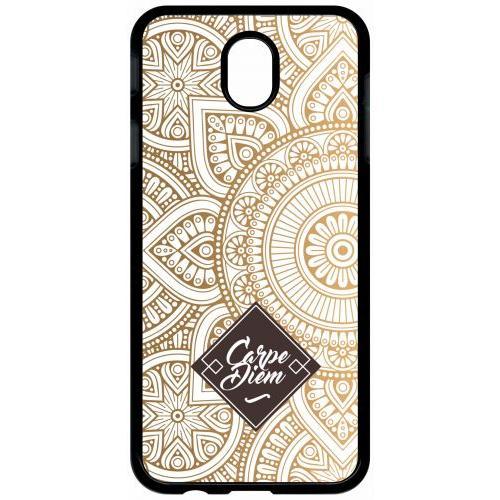 Coque Pour Tablette - Carpe Diem Modif Orient Fond Blanc - Compatible Avec Samsung Galaxy J7 (2017) - Plastique - Bord Noir