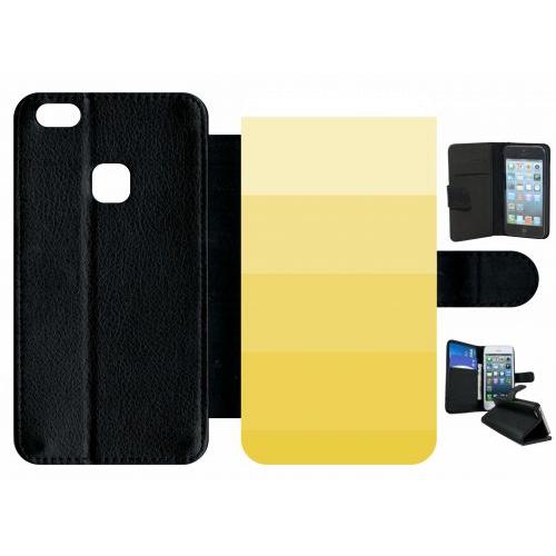 Etui A Rabat - Degrad Jaune - Compatible Avec Huawei P10 Lite - Plastique - Bord Noir