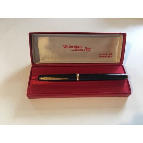 Stylo Plume Waterman Super Flair Plaqué Or Véritable 18 Carrats 