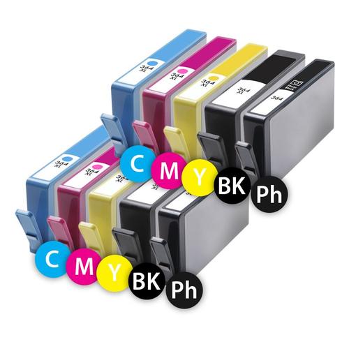10 x Cartouches d'Encre Remanufactured pack Couleures HP 364 V2 XL HP 364 Y V2 XL pour Imprimante HP Photosmart C5393