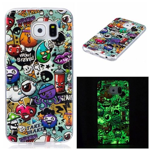 Saturcase Beau Motif Lumineux Fluorescent Ultra Mince Flexible Doux Tpu Gel Silicone Protecteur Cover Arrière Case Housse Coque Étui Pour Samsung Galaxy S6 Sm-G920f (Motif-6)