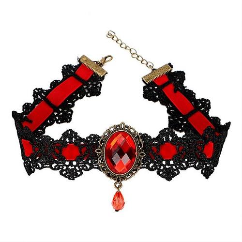 Bdsm Collier Rouge Gothique Punk Soumise Sm Collar Sex Red Gothic Slave