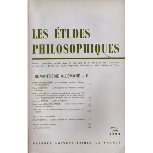 Les Études Philosophiques - Philosophies Orientales Et Extrême-Orientales