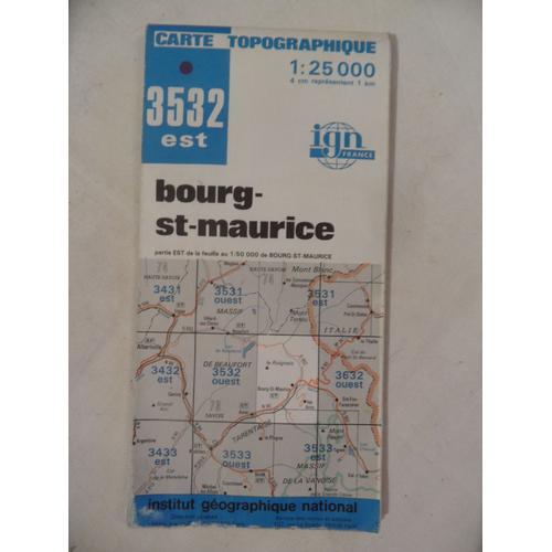 Carte Ign - 3532 Est - Bourg-Saint-Maurice - 1/25.000e - 1984