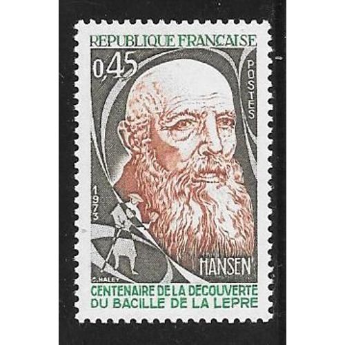 Timbre Neuf N°1767,Année 1973.Centenaire De La Découverte Du Bacille De La Lèpre Par Hansen(1841-1912).