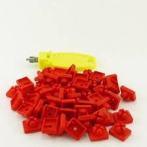 Accessoires Playmobil = Lot De 5 Clip Rouge Avec Sa Clé Outil Système X.