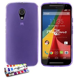 Coque Case Motorola Moto G (2de Gen) " Glossy Hybrid " Violet Silicone Souple (Tpu)