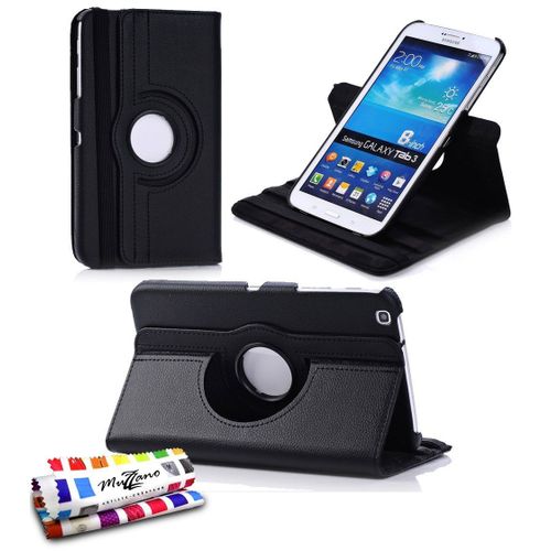 Etui A Rabat Samsung Galaxy Tab 3 8.0 Folio Rotatif Noir Simili Cuir (Pu)