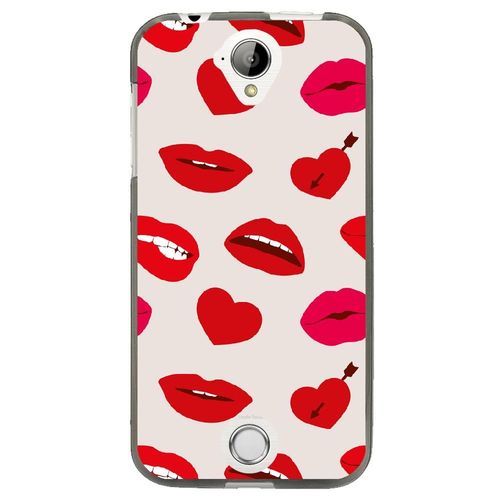 Coque Souple Pour Acer Liquid M330 Avec Impression Motifs Lèvres Et Coeurs Roug