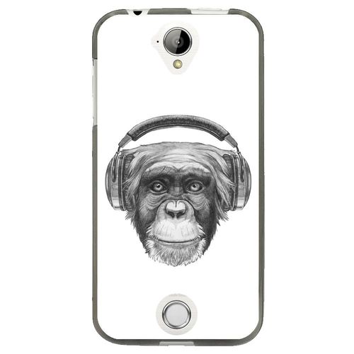 Coque Souple Pour Acer Liquid Z330 Avec Impression Motifs Singe Avec Casque