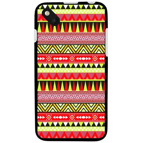 Coque Souple Pour Wiko Sunset 2 Avec Impression Motifs Aztèque Jaune Et Rouge