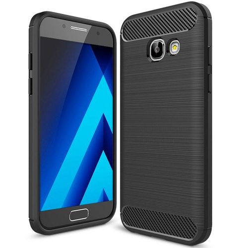 Coque Pour Galaxy A3-2017 Noire Aspect Carbone
