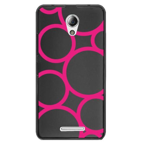 Coque Souple Pour Lenovo B Avec Impression Motifs Ronds Fushias