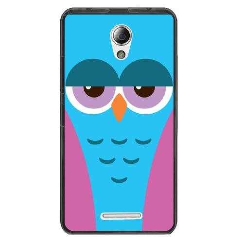 Coque Souple Pour Lenovo B Avec Impression Motifs Chouette Endormie Bleue Et Ros