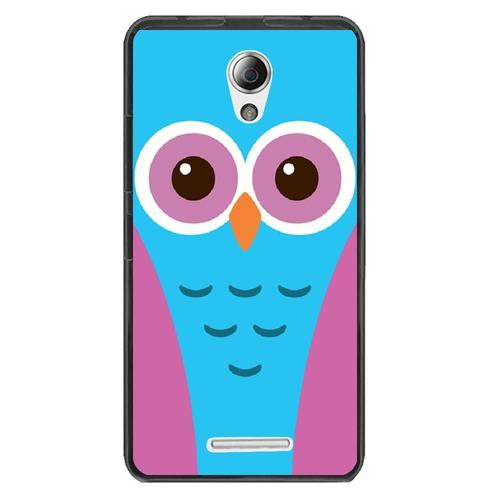 Coque Souple Pour Lenovo B Avec Impression Motifs Chouette Bleue Et Rose