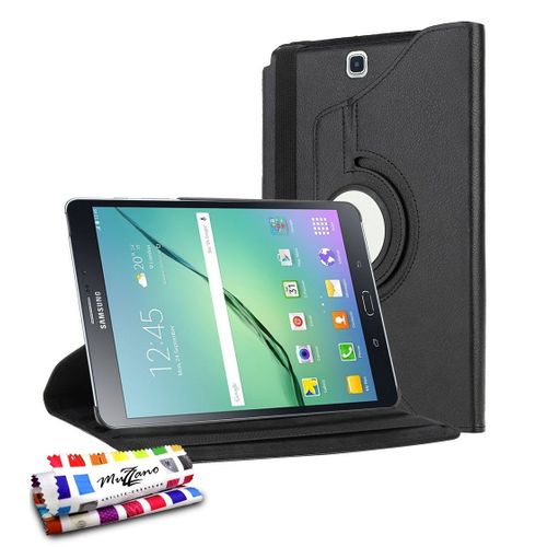 Etui A Rabat Samsung Galaxy Tab S2 (9.7) T815 Folio Rotatif Noir Simili Cuir (Pu)