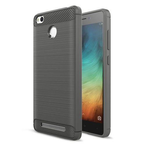 Coque Pour Xiaomi Redmi-3s Coloris Gris Aspect Carbone