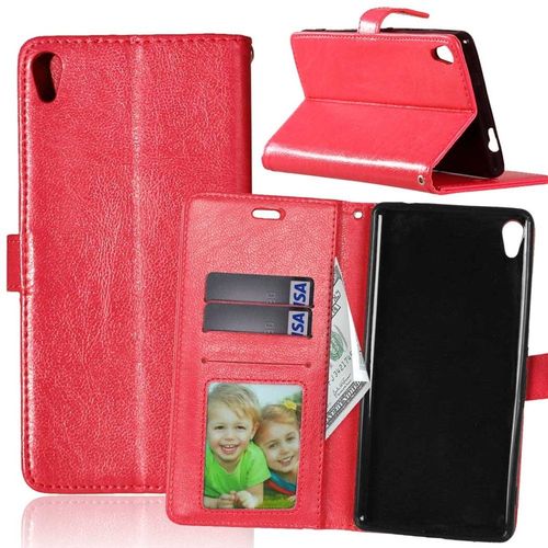 Etui Type Portefeuille Rouge Xperia Xa-Ultra Avec Rabat Latéral Articulé Fonct