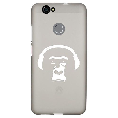 Coque Souple Pour Huawei Nova Avec Impression Motifs Singe Avec Son Casque