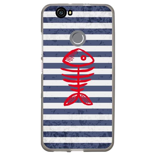 Coque Souple Pour Huawei Nova Avec Impression Motifs Squelette Poisson