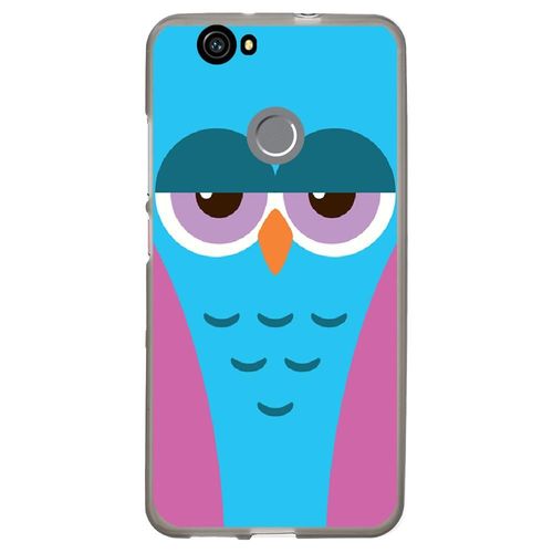 Coque Souple Pour Huawei Nova Avec Impression Motifs Chouette Endormie Bleue Et