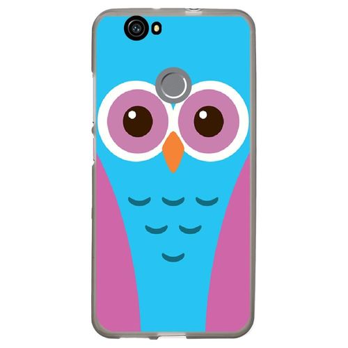 Coque Souple Pour Huawei Nova Avec Impression Motifs Chouette Bleue Et Rose