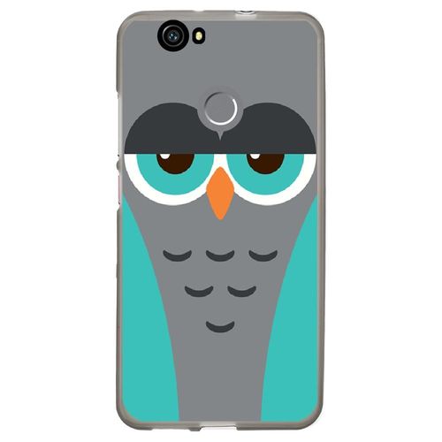 Coque Souple Pour Huawei Nova Avec Impression Motifs Chouette Endormie Bleue Et