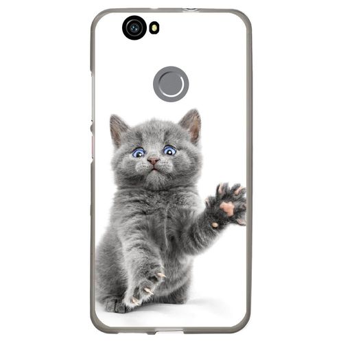 Coque Souple Pour Huawei Nova Avec Impression Motifs Chat Yeux Bleus