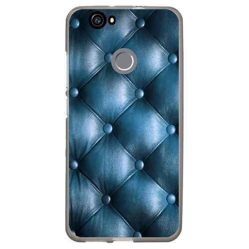 Coque Souple Pour Huawei Nova Avec Impression Motifs Effet Capitonné Bleu