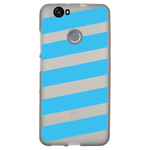 Coque Souple Pour Huawei Nova Avec Impression Motifs Bandes Bleues
