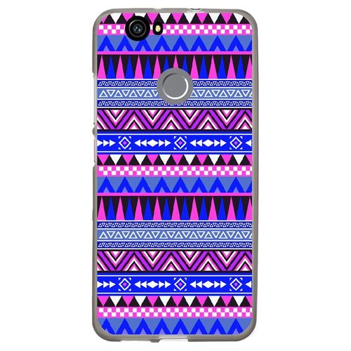 Coque Souple Pour Huawei Nova Avec Impression Motifs Aztèque Bleu Et Violet