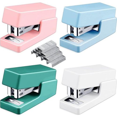 Ensemble De Mini-Agrafeuses 4 Pièces Avec Agrafes De Couleurs Assorties