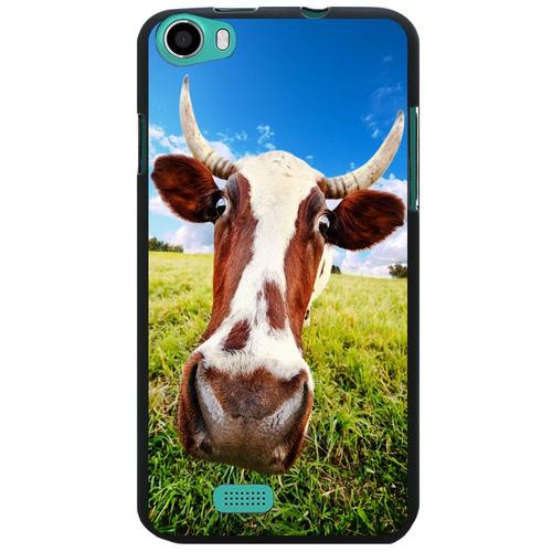 Coque Noire Pour Wiko Lenny Impression Motif Vache