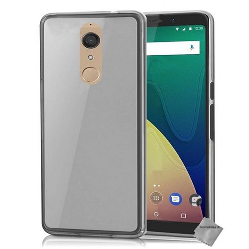 Housse Etui Coque Pochette Silicone Gel Fine Pour Wiko View Xl + Verre Trempe - Blanc Transparent