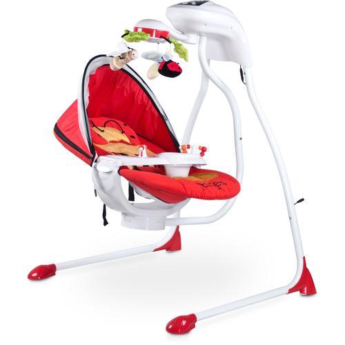 Balancelle électrique mobile rotatif lumières moustiquaire bébé enfant  0-12kg Bugies - Rouge